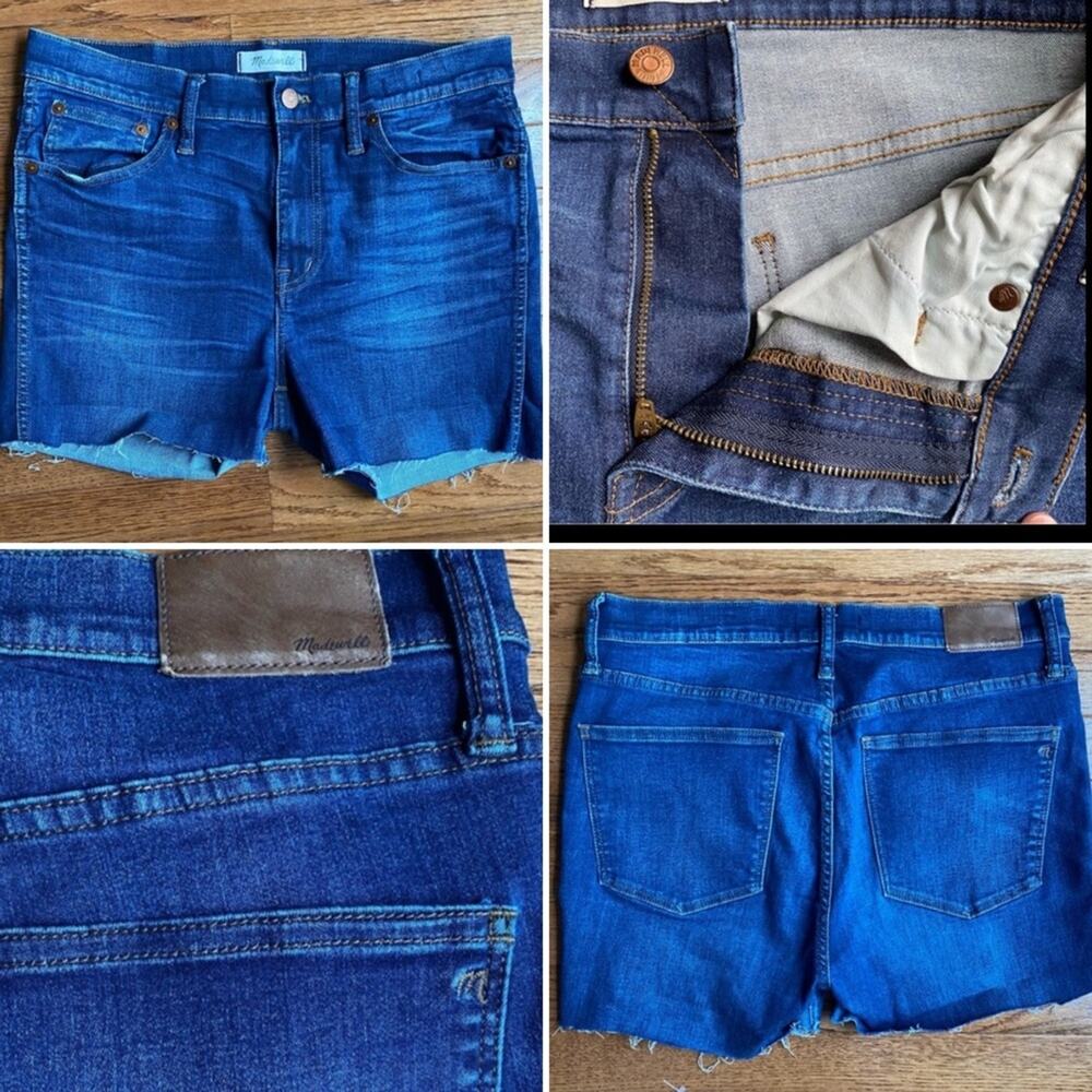 Madewell High Rise Skinny Skinny 9” High Riser Cutoff Denim Short 31”